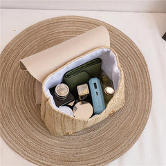 Woven Handbag Mini Retro Style Rattan Backpack
