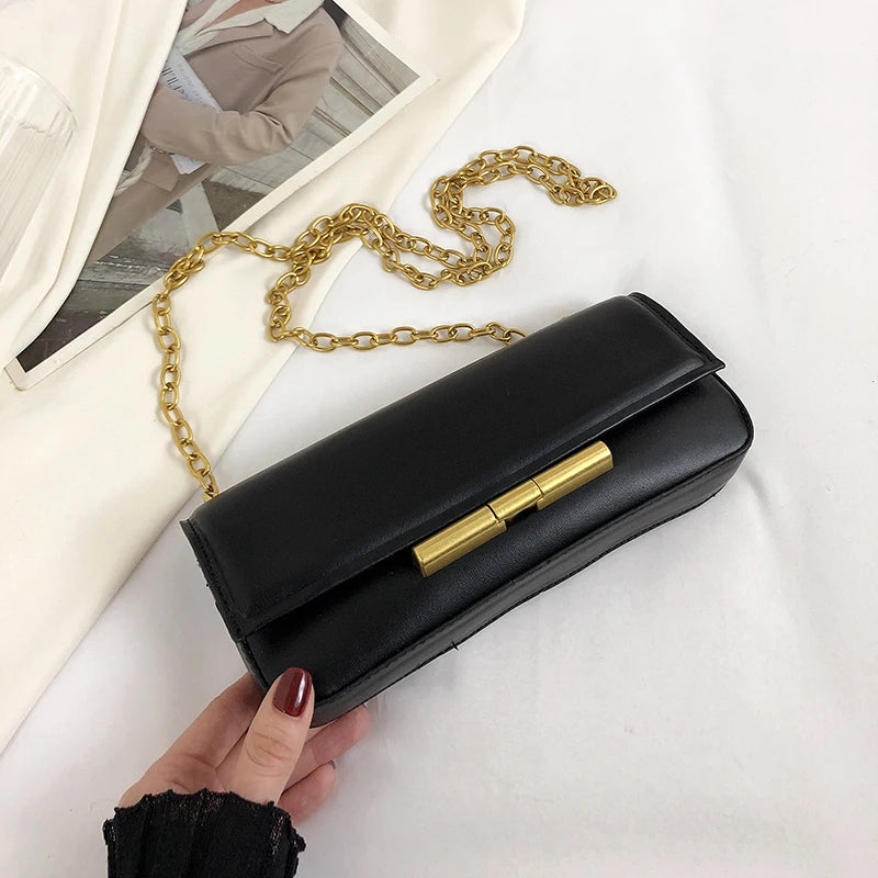 Women Party Shoulder Bag Spring PU Leather Messenger Pack Chains Crossbody Bags