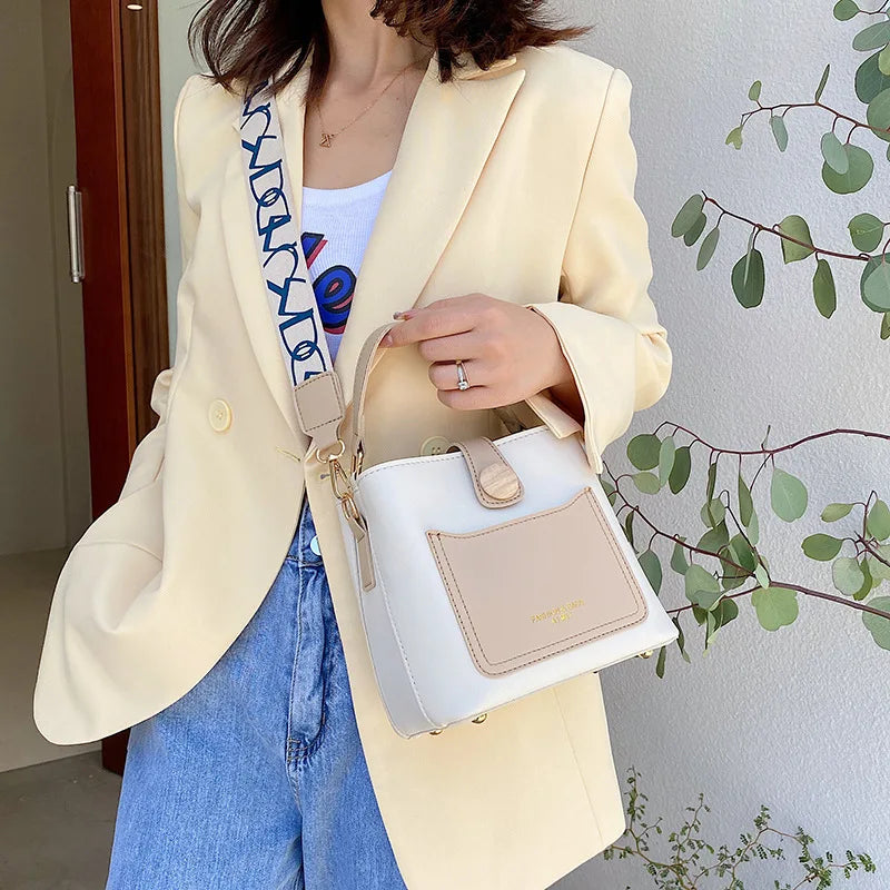 Women's Summer & Autumn Bucket Bag Large Capacity Messenger Bag