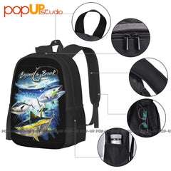 Tuna Fish Boat Boating Angler Off Shore Fishing Backpack