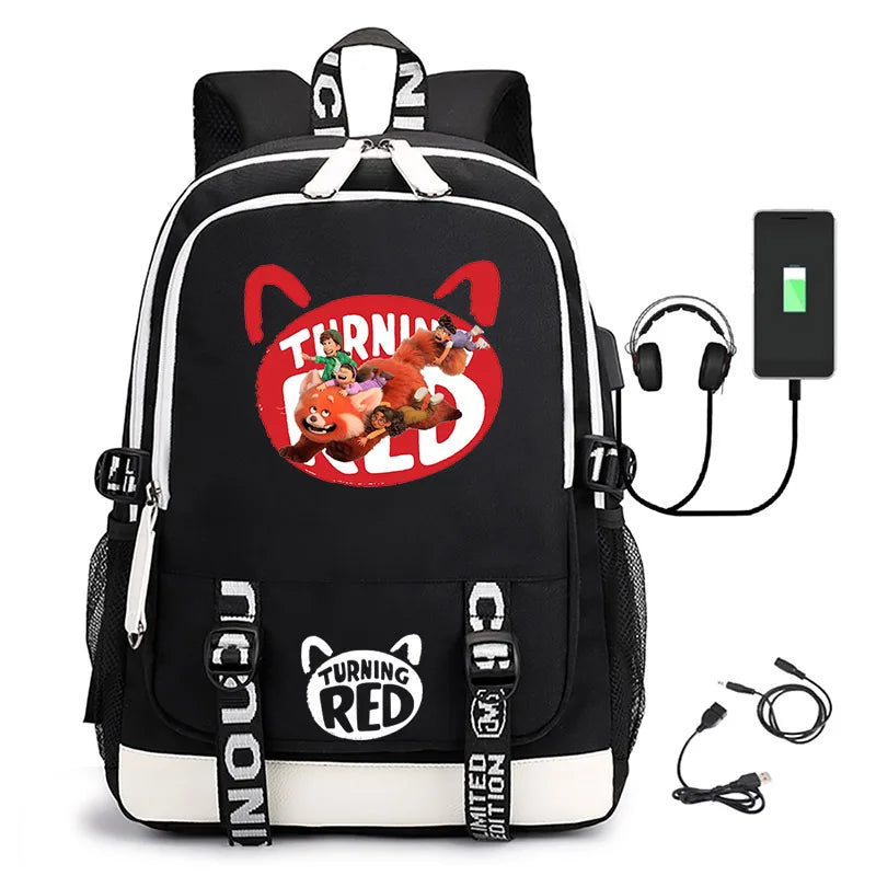 Turning Red Teen Girls Student School Bag Travel Backpack