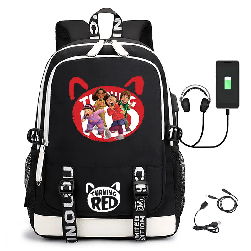 Turning Red Teen Girls Student School Bag Travel Backpack