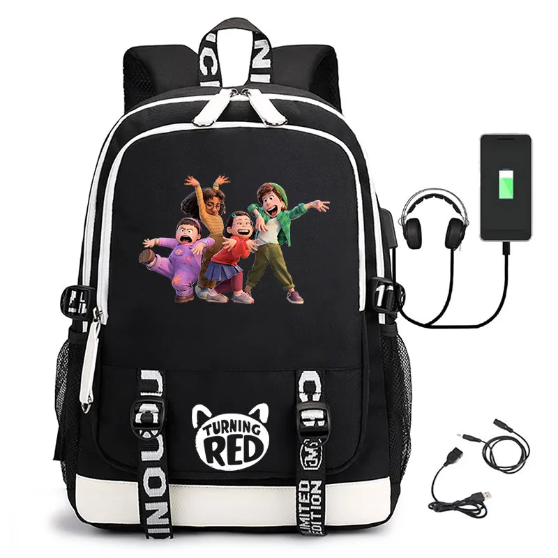 Turning Red Teen Girls Student School Bag Travel Backpack