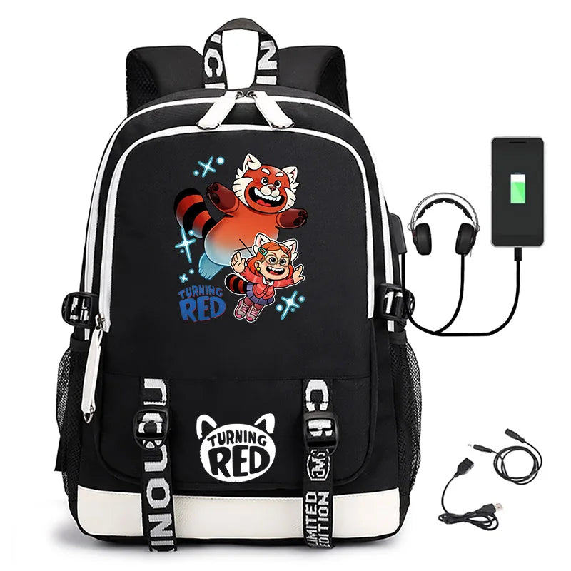 Turning Red Teen Girls Student School Bag Travel Backpack