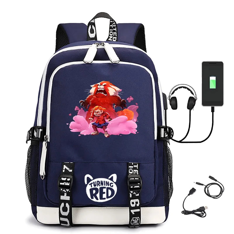 Turning Red Teen Girls Student School Bag Travel Backpack