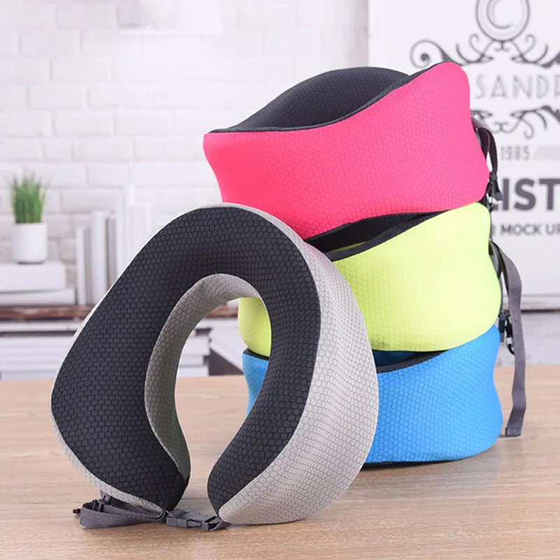 U Shaped Memory Foam Neck Pillows Travel Cervical Pillow Soft Slow Rebound