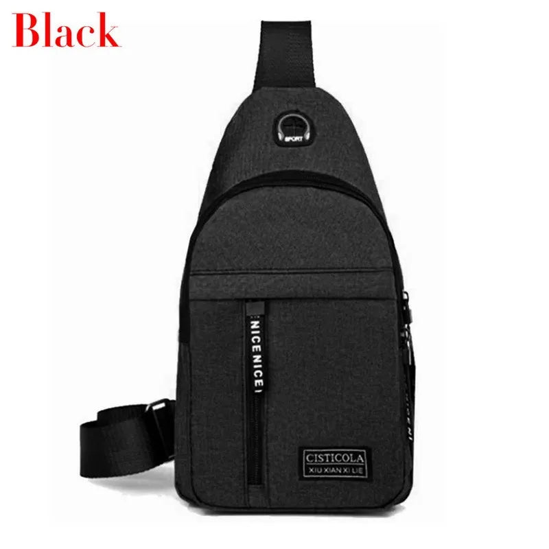 Anti-theft USB Charging Shoulder Bag Waterproof Diagonal Bag