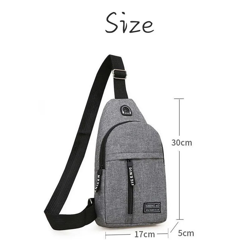 Anti-theft USB Charging Shoulder Bag Waterproof Diagonal Bag