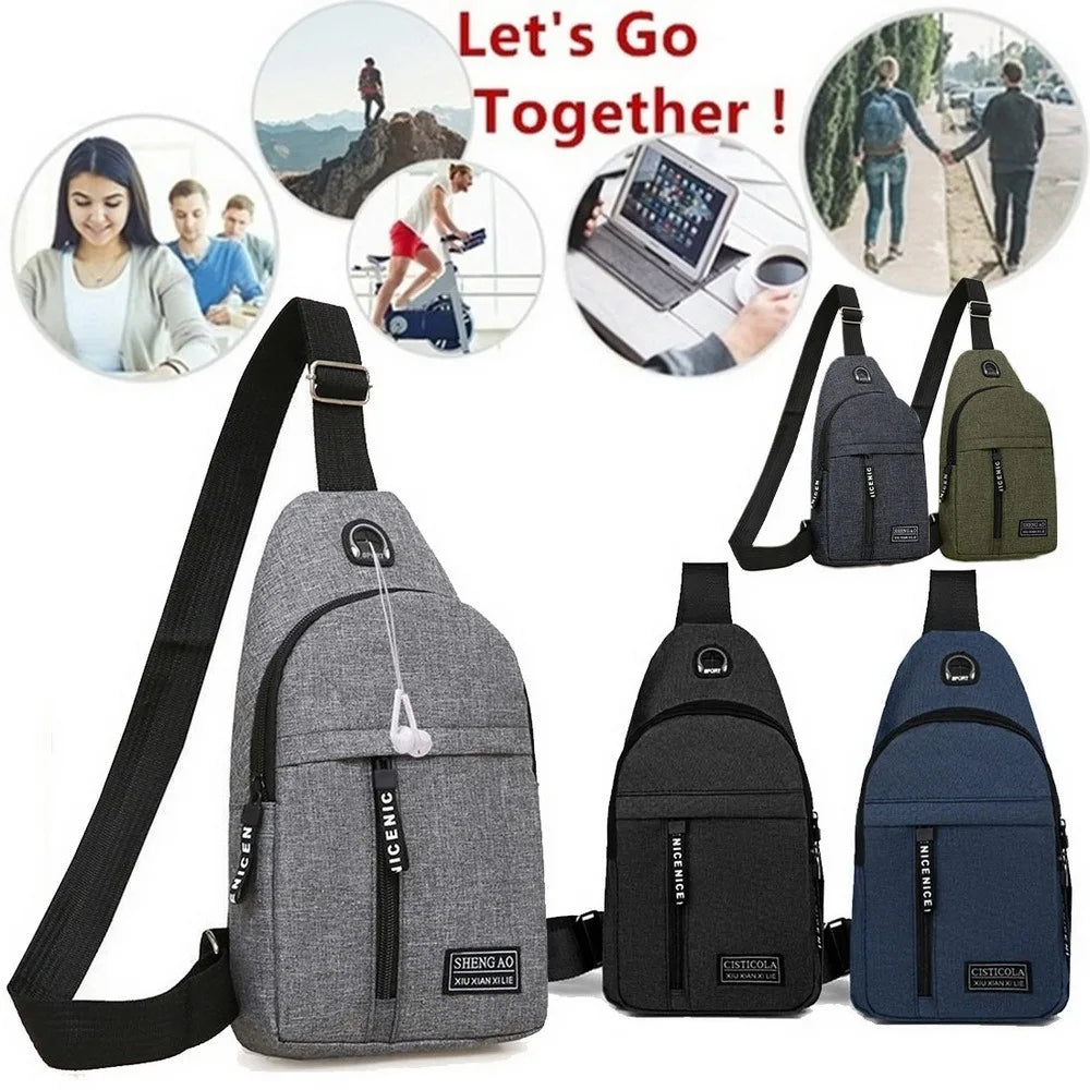 Anti-theft USB Charging Shoulder Bag Waterproof Diagonal Bag