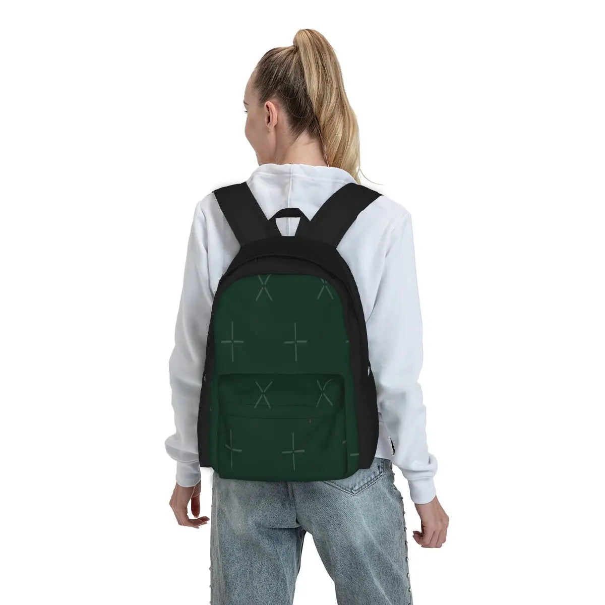 Ultra Deep Emerald Green 2 Backpacks Men Women Girls Back Bag