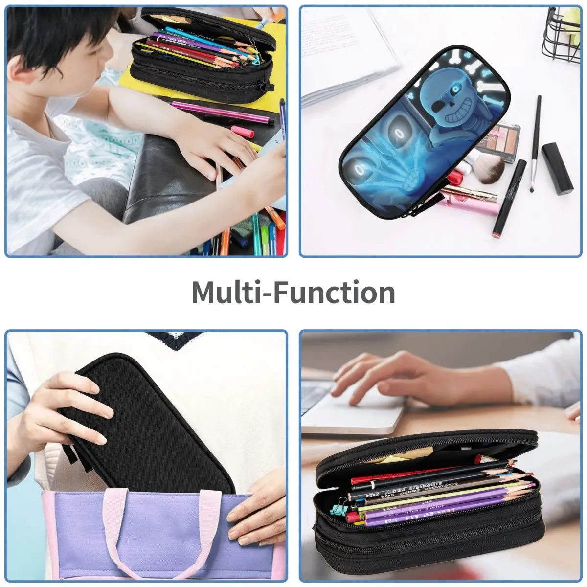 Undertale Pen Box Student School Anime Zipper Pen Bag Child Stationery Bag Gift