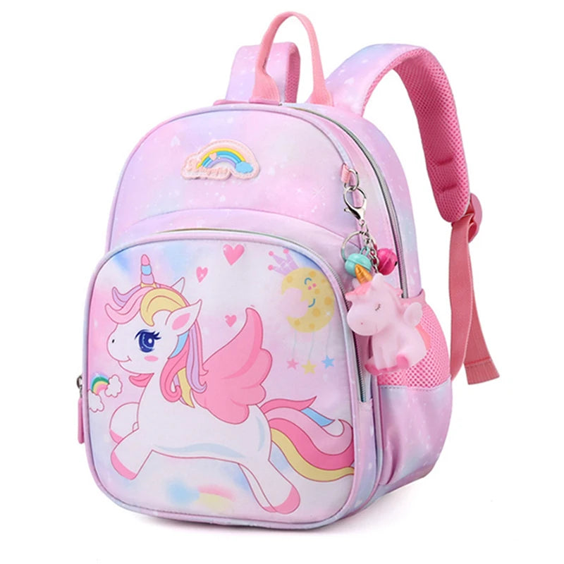 Unicorn Backpack For Girls Cartoon Princess School Bags Kids Satchels