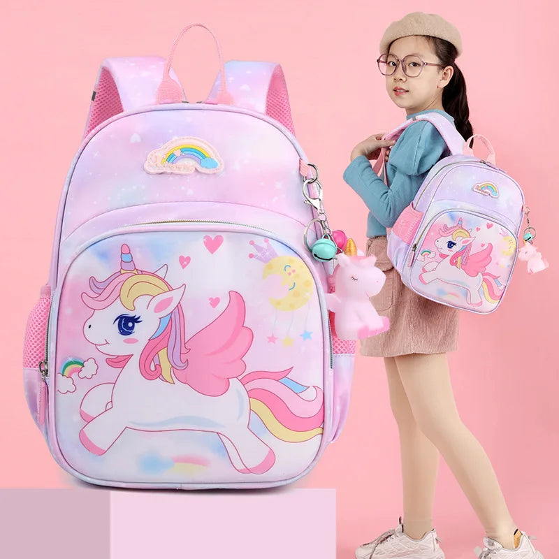 Unicorn Backpack For Girls Cartoon Princess School Bags Kids Satchels