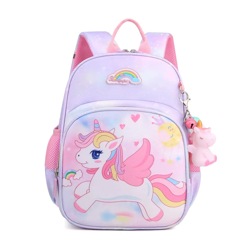 Unicorn Backpack For Girls Cartoon Princess School Bags Kids Satchels