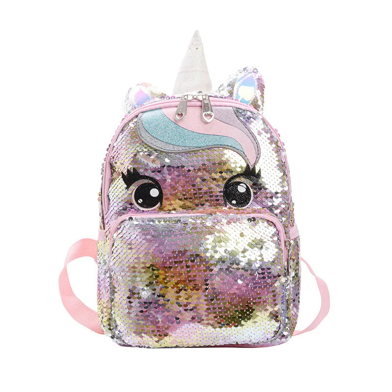 Unicorn Sequined Schoolbag for Girls Backpack 14.5'' S,L
