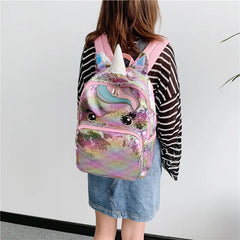 Unicorn Sequined Schoolbag for Girls Backpack 14.5'' S,L
