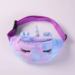 Unicorn Handbag for Girls Winter Fur Sac Christmas Gift Bag