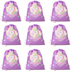 Unicorn Drawstring Backpack Girls Bag Polyester Fabric Dancing Horse Bags Pink