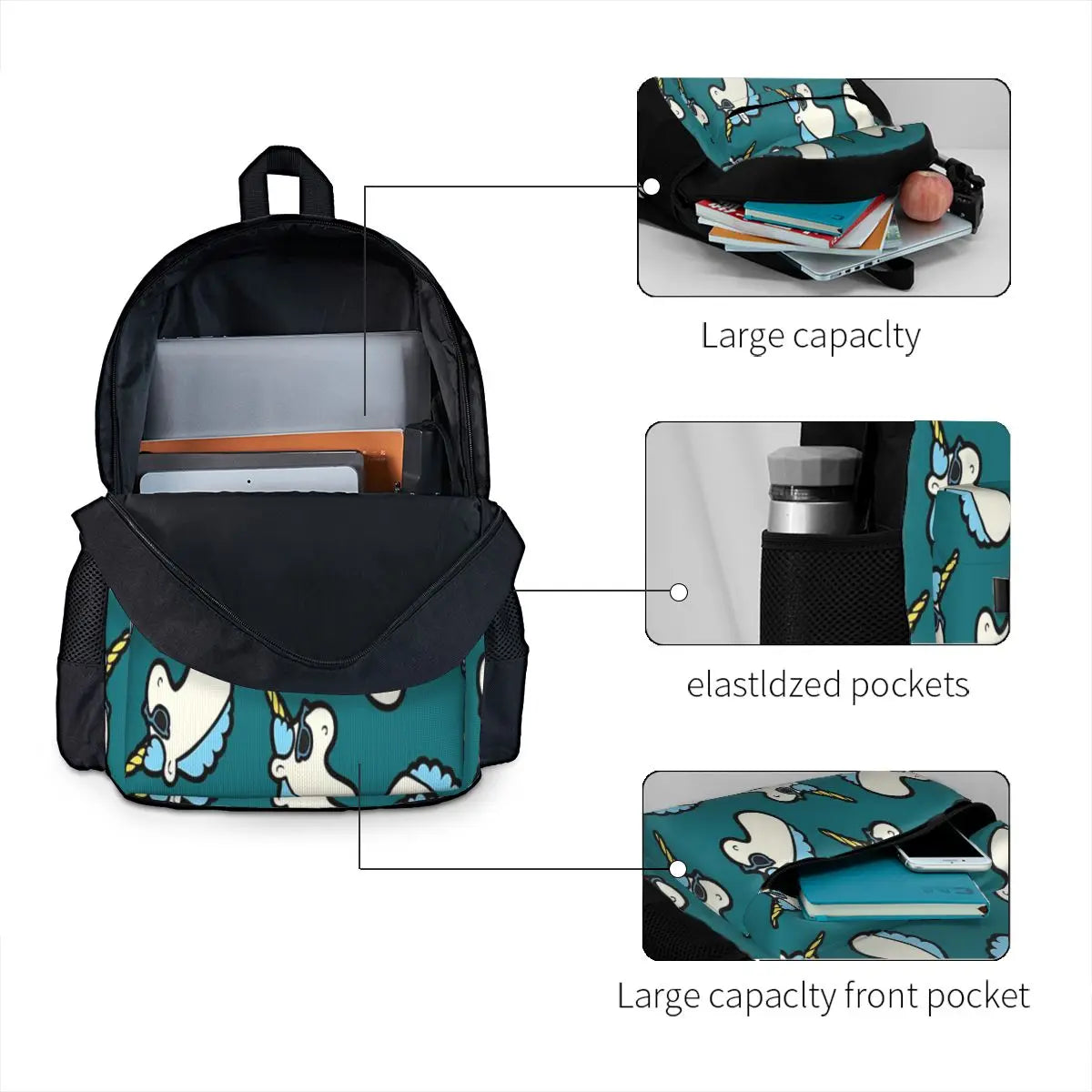 Unicorns Are Pattern Backpacks Men's Women's Kpop Kids School Bags