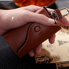 Vintage Leather Key Wallets Housekeeper Key Holders with 6 Key Hooks