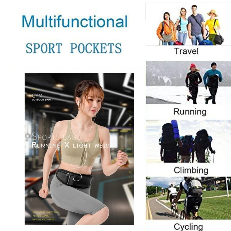Adjustable Running Waist Bag Gym Belt Bum Bag Phone Holder Fanny Pack