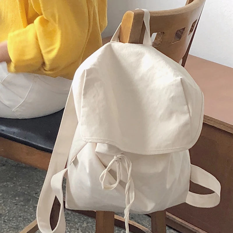 Unisex Canvas Backpack Street Rucksack Japanese Style Bag