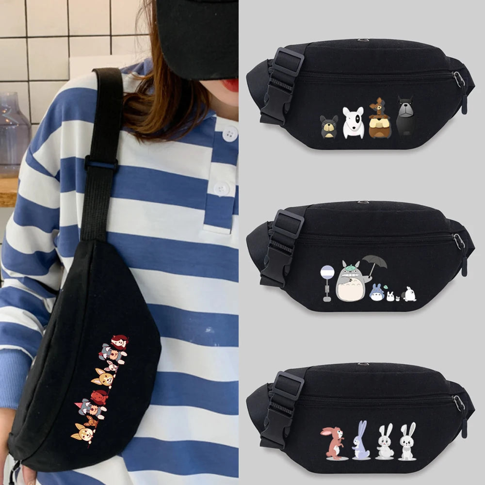 Unisex Cartoon Waist Bag Messenger Chest Bag Sports Bum Bag