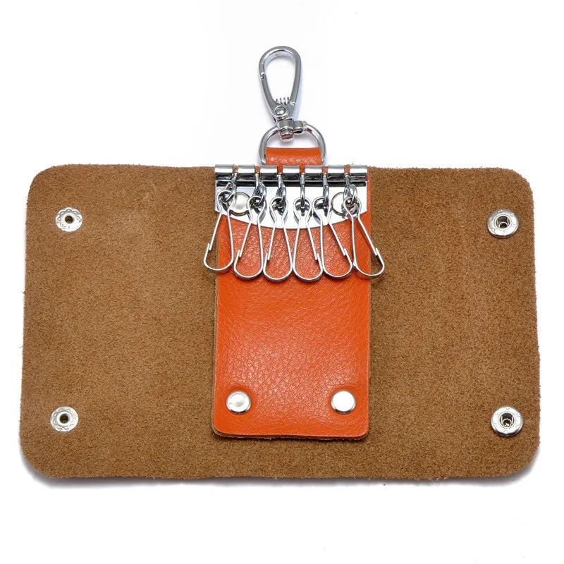 Unisex Leather Key Holder Mini Keychain Key Bag Cover Compact Small House Key Ca