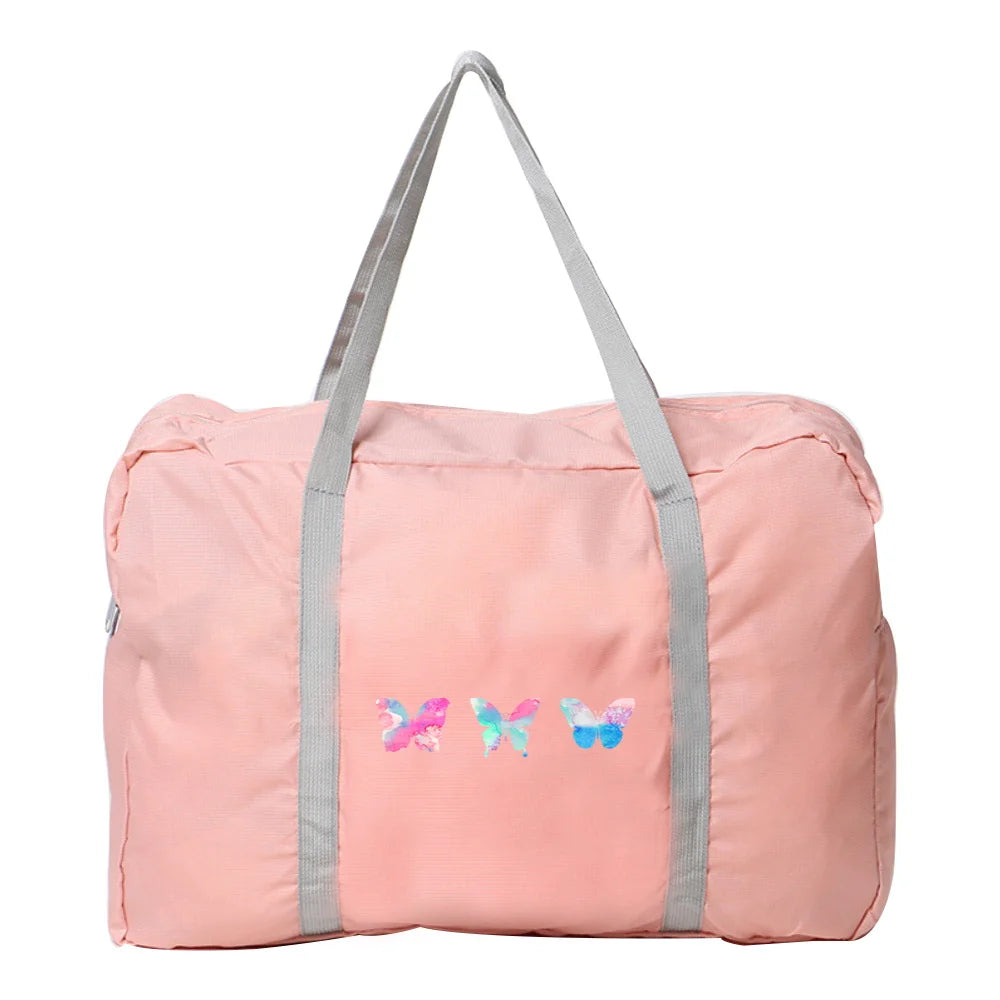 Waterproof Large Capacity Travel Bag for Women, Folding Nylon Handbags