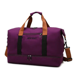 Large Capacity Travel Tote Bag Canvas Handbag Sports Shoulder Waterproof Duffle