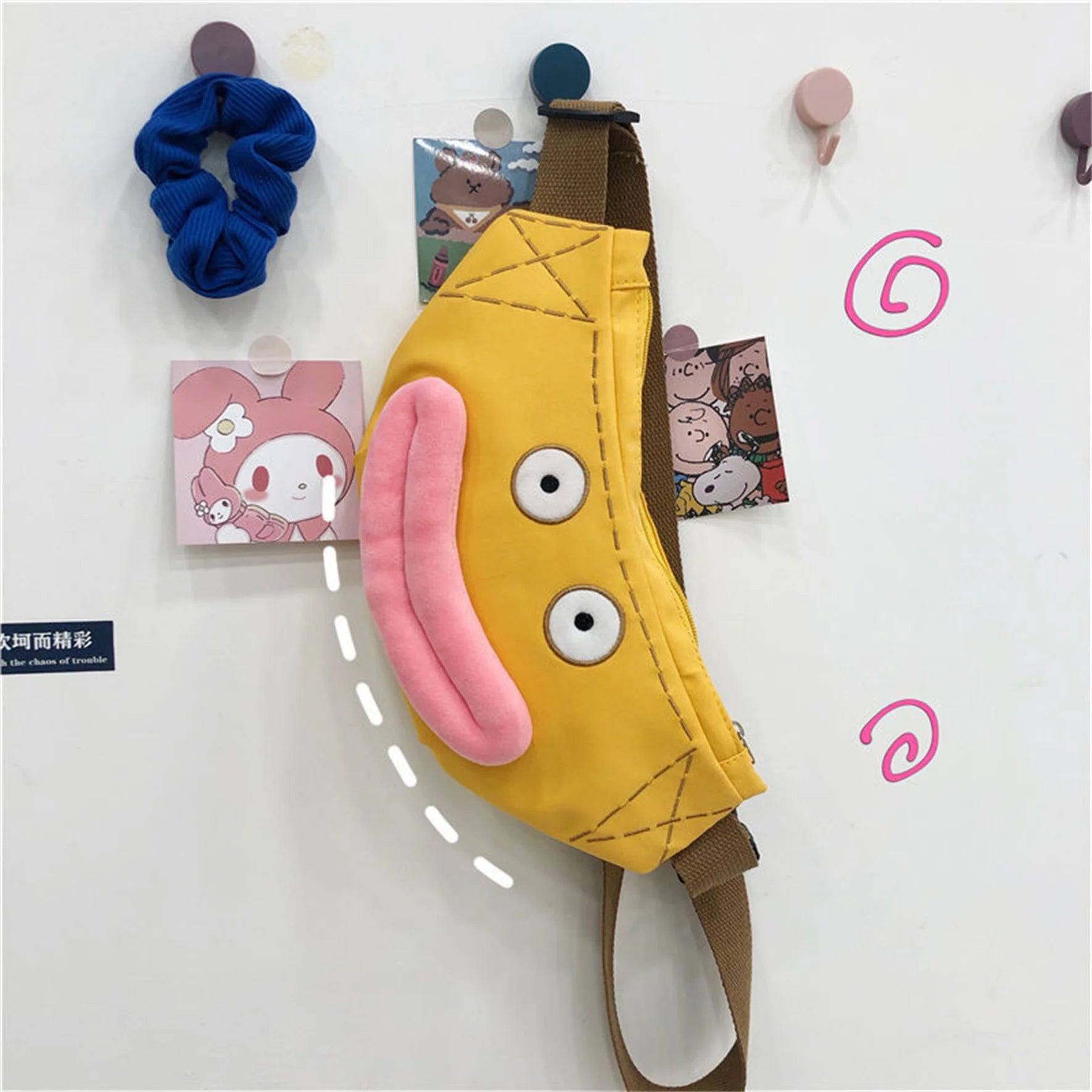 Funny Canvas Crossbody Handbag Zipper Purse Waist Pack