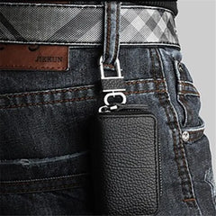 Unisex PU Leather Car Key Wallets Men Women Keychain Covers Zipper Key Case