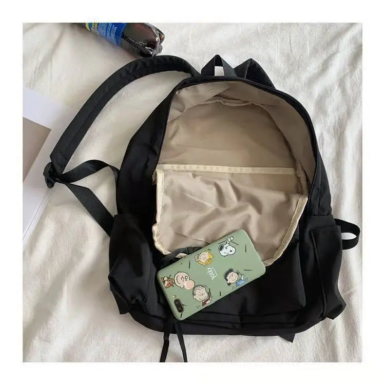 Solid Hiking Backpack Unisex Shoulder Backpack Casual