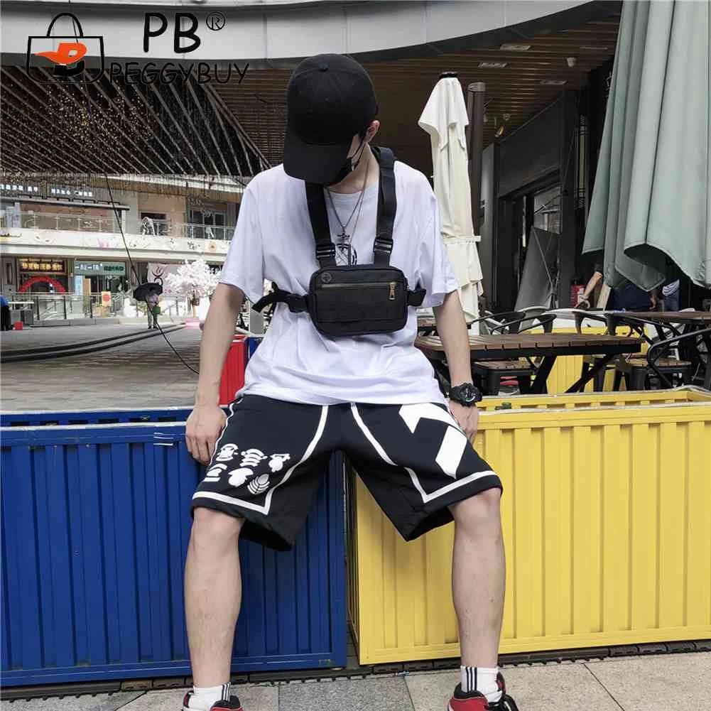 Unisex Streetwear Chest Rig Bag Hip Hop Pouch Tactical Belt Bag