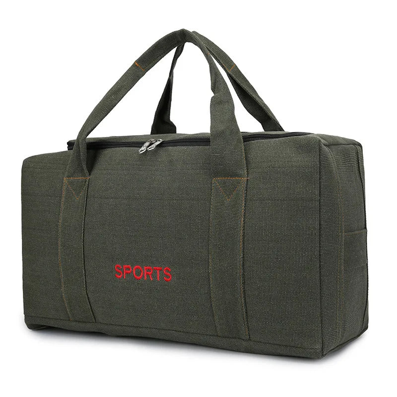 Unisex Vintage Canvas Travel Bag Large Capacity Duffel Hand Luggage Bag