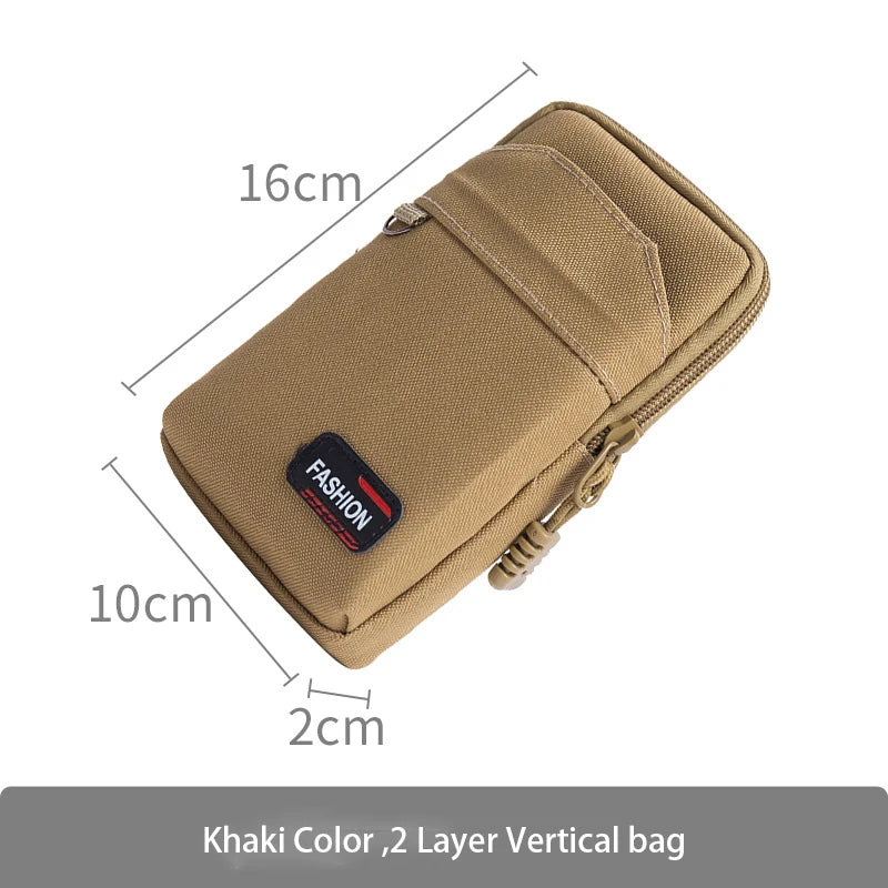 Canvas Mobile Phone Bag Outdoor Traval Running Cycling Waist Belt Phone Pouch