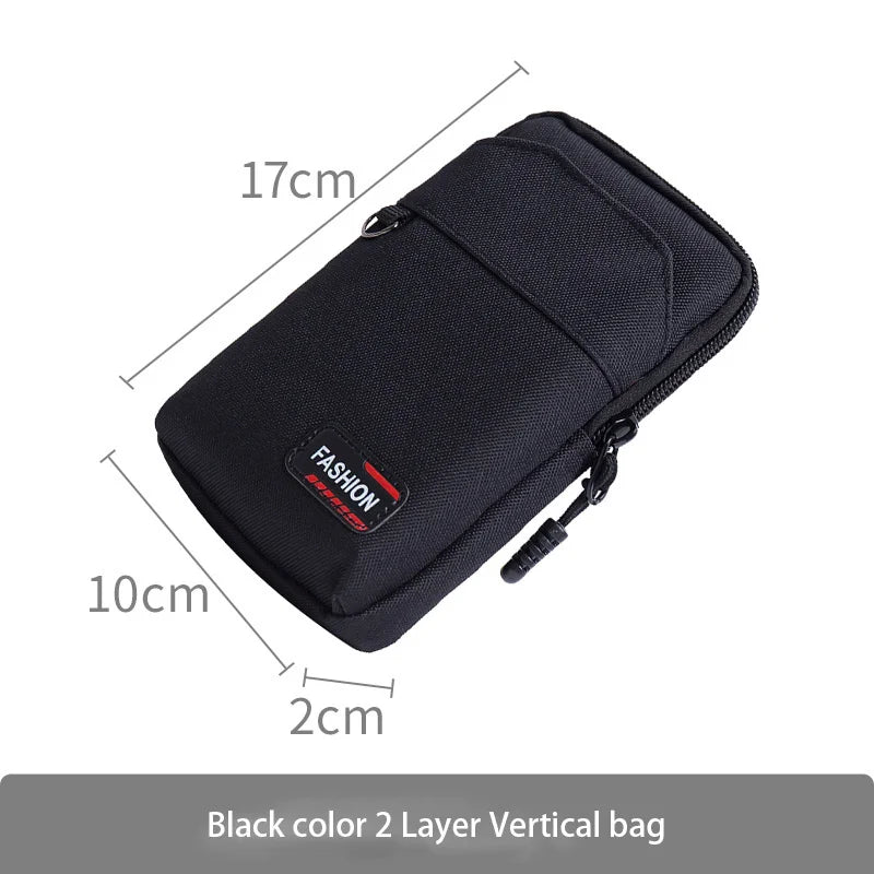 Canvas Mobile Phone Bag Outdoor Traval Running Cycling Waist Belt Phone Pouch