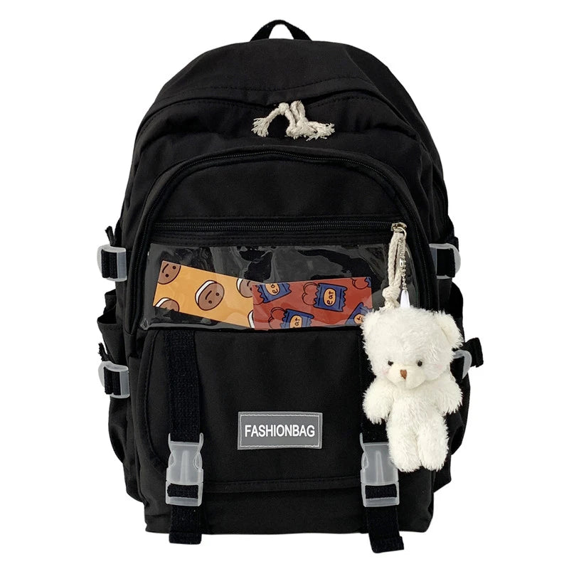 Urban School Bag Female Students Books Backpack Lightweight Nylon Cloth