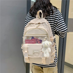 Urban School Bag Female Students Books Backpack Lightweight Nylon Cloth
