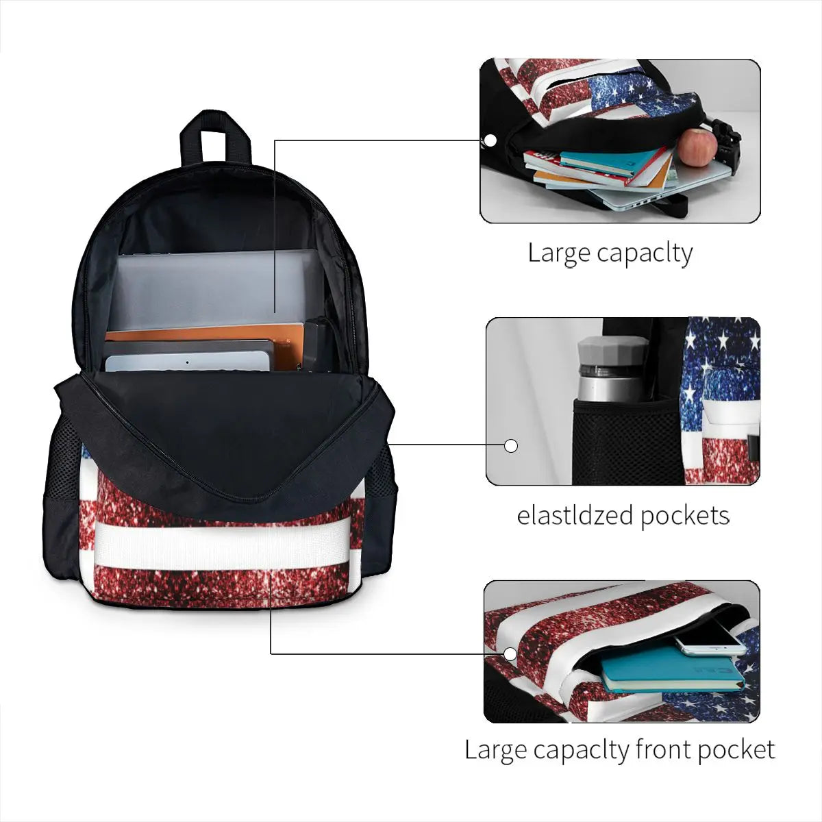 Red Faux Backpacks Men's & Women's Bags