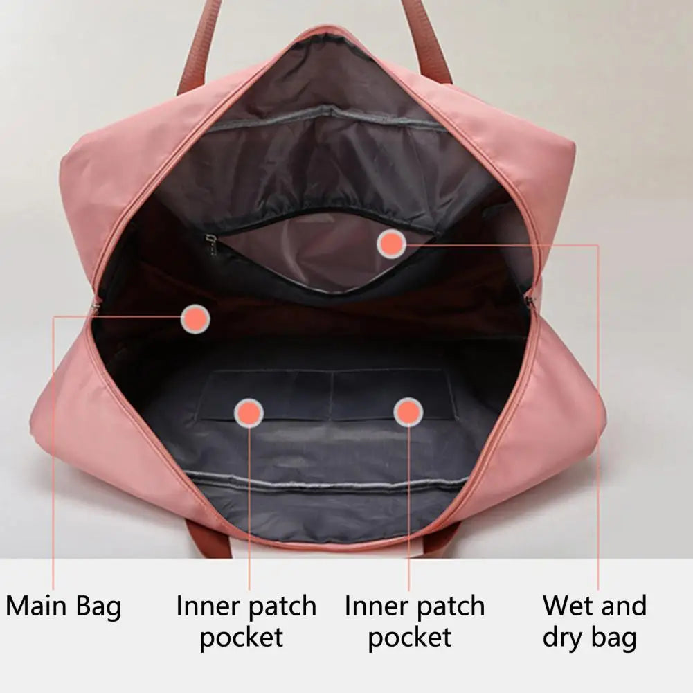 Expandable Bottom Travel Duffel Bag Soft Tote Bag
