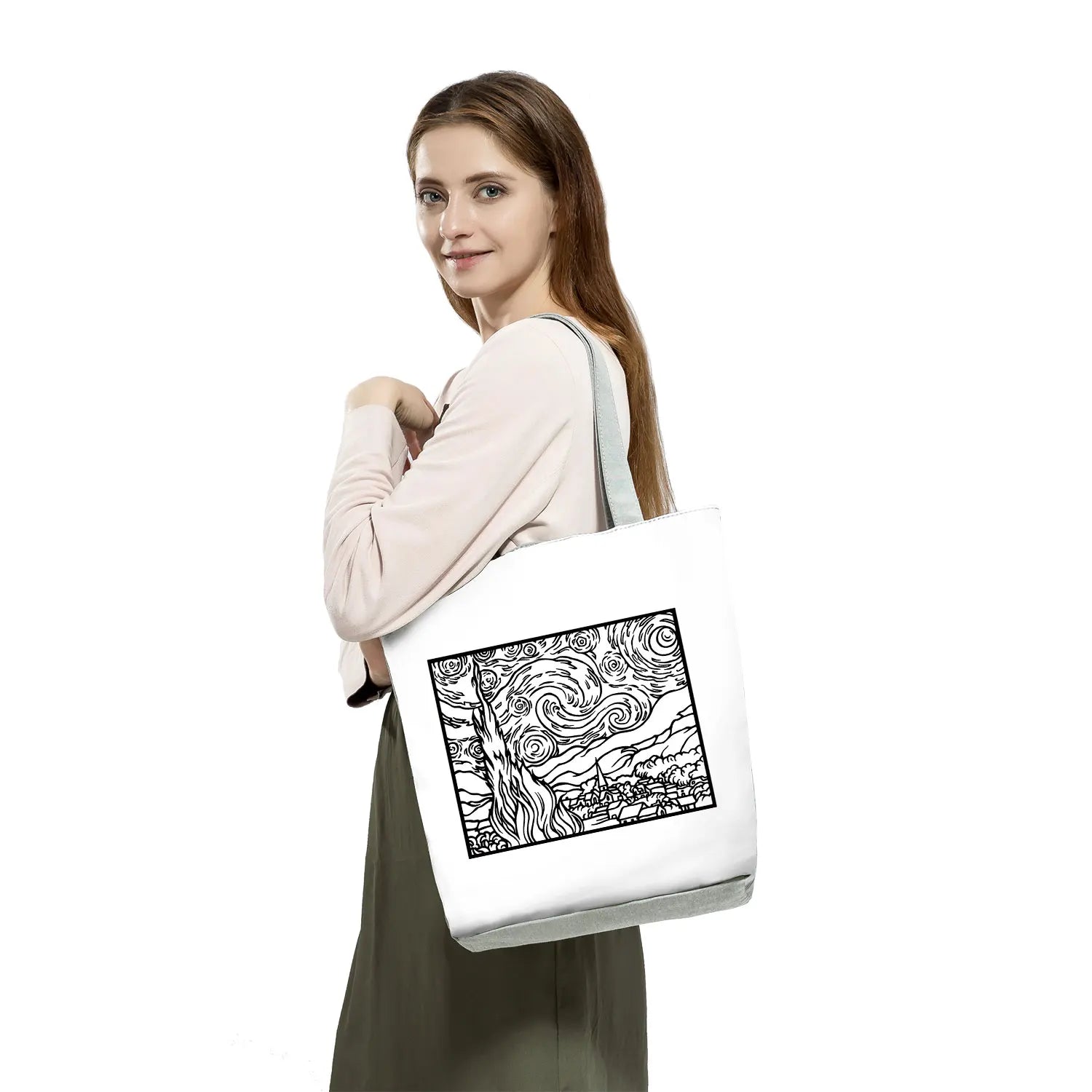 Van Gogh Shopping Bag Oil Painting Tote Harajuku Shopper Bag Women Shoulder Bags