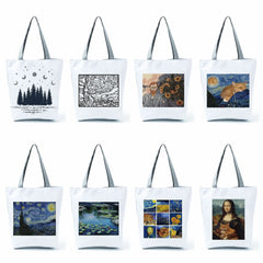 Van Gogh Shopping Bag Oil Painting Tote Harajuku Shopper Bag Women Shoulder Bags