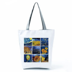 Van Gogh Shopping Bag Oil Painting Tote Harajuku Shopper Bag Women Shoulder Bags