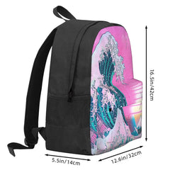 Vaporwave Great Wave Off 1 Backpacks Men's Women's Youth Bags