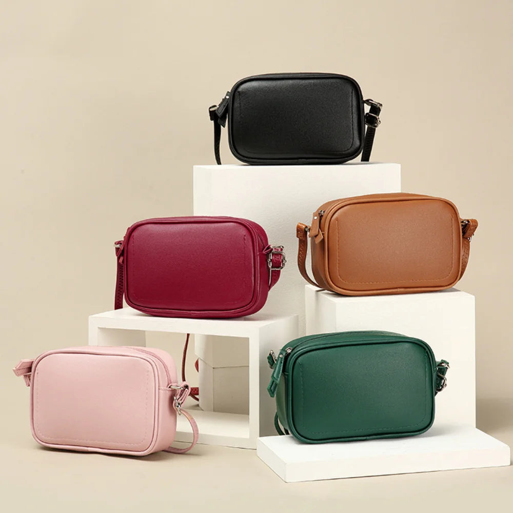 Vegan Leather Crossbody Sling Bag Women Minimalist Ladies Messenger Bags