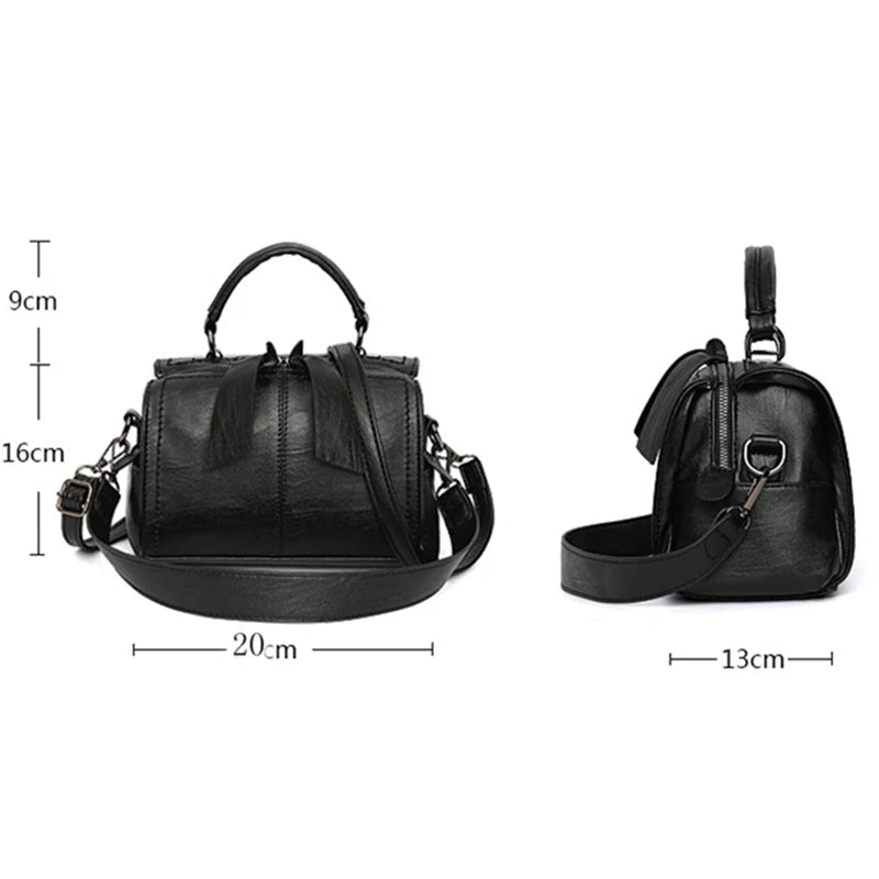 Vintage Boston Handbags Soft Leather Shoulder Crossbody Bag Totes Messenger Bags