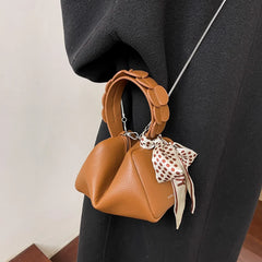 Vintage Brown Crossbody Bag for Women Handbag High Fold Bags Sac Chains Shoulder