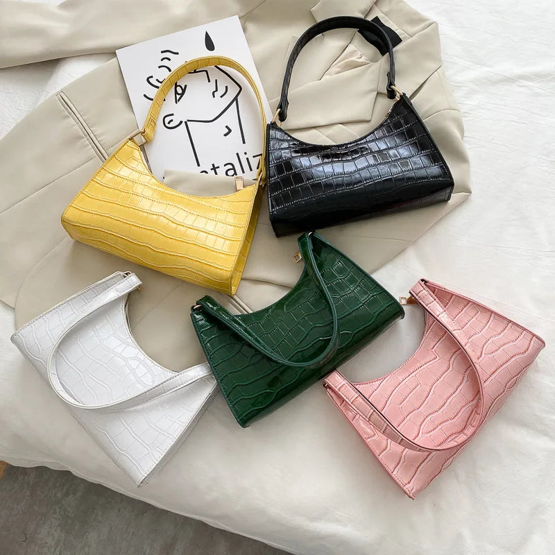 Vintage Casual Women's PU Leather Chain Tote Bags