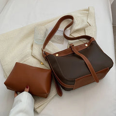 Vintage Chessboard Tote Bag High PU Leather Women Handbag